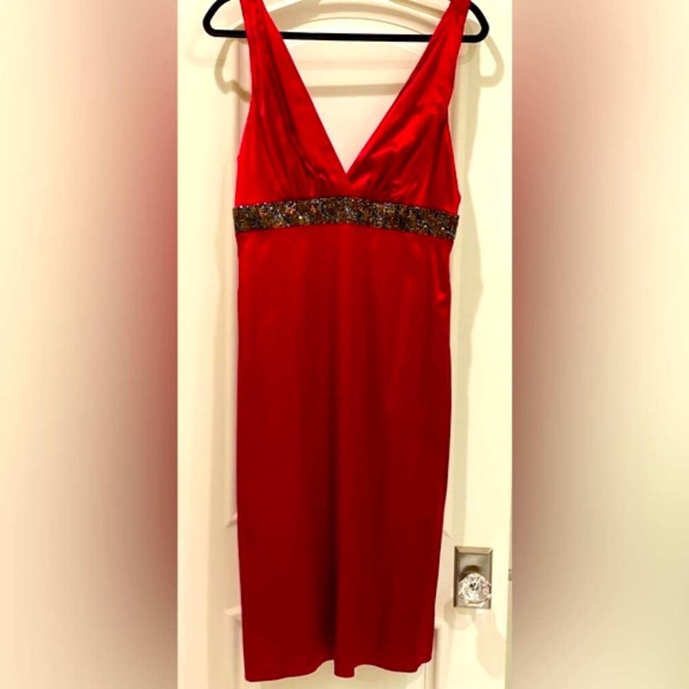 ❤️STUNNING‼️HP‼️💎Maria Bianca Nero Red Silk Dress NWOT-Never Worn